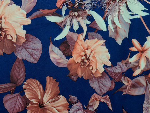 Chestnut/Navy Swimwear Fabric. (NEW)  Poly/Spandex Blend