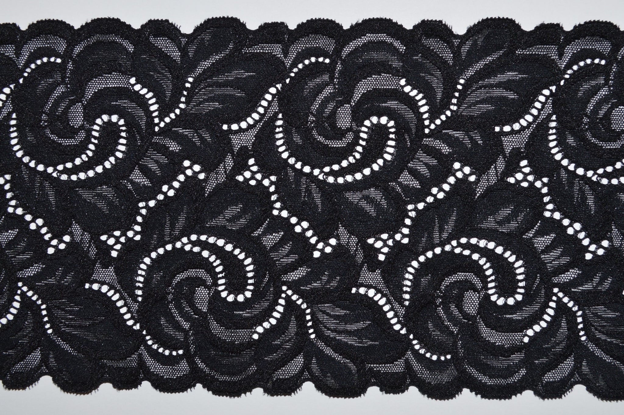 2 Nylon Double Scallop Lace (black or white)