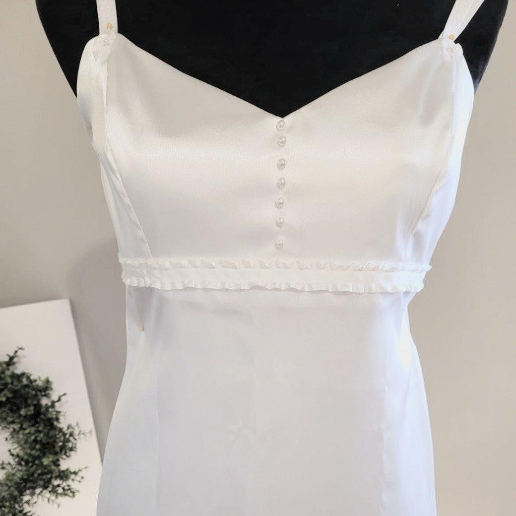thml dress Lace bridal nightgown, blue nightgown, slip dress, bridal slip, open b –  BellaDonnaUa main image 0